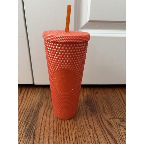 Starbucks Other - Starbucks Orange Bling Studded cup (24oz)